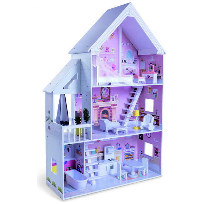 Moni Toys Cinderella XXL Wooden Doll House Floors  & Accesorres 82x30x126.5cm 4127