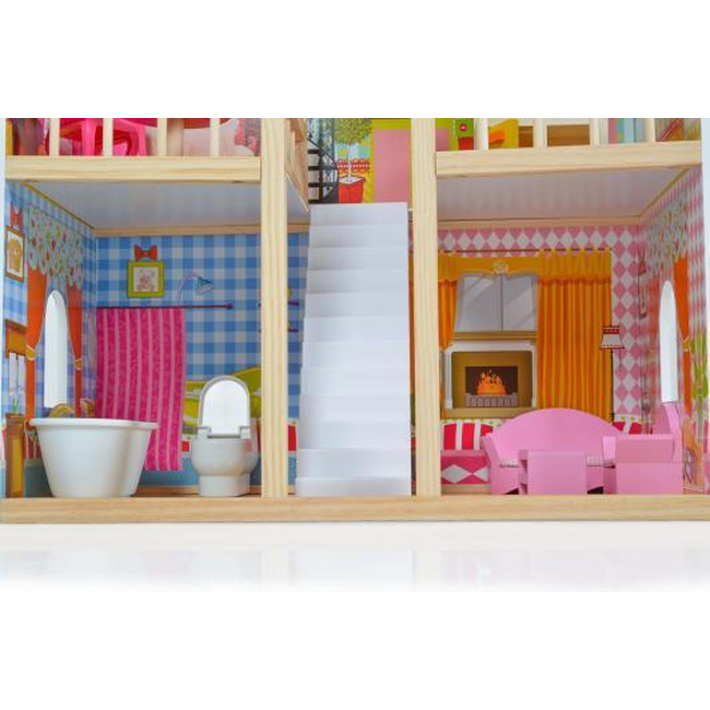 Moni Toys Emily Wooden Dollhouse with accessories 8209