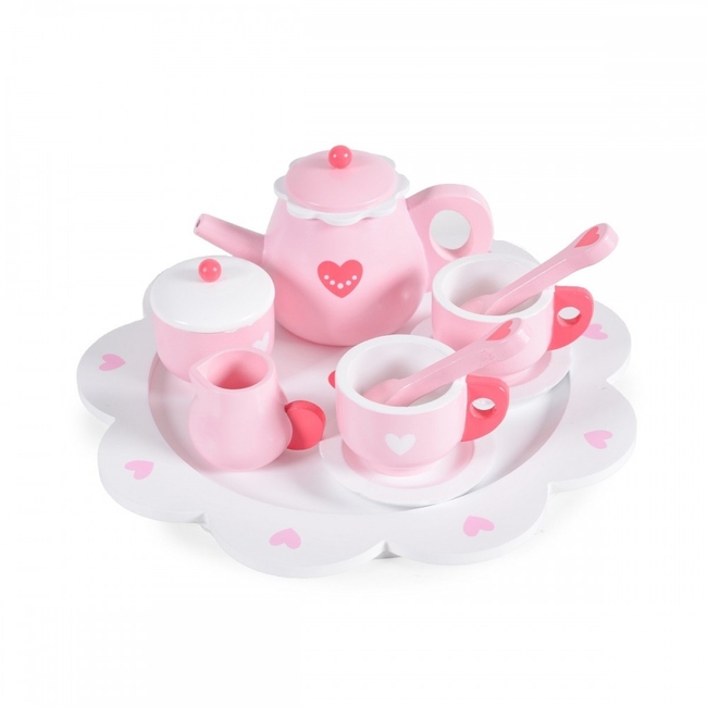 Moni Toys Heart Tea Ξύλινο Παιχνίδι Σετ Τσαγιού 12 τμχ 005