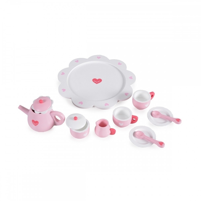 Moni Toys Heart Tea Ξύλινο Παιχνίδι Σετ Τσαγιού 12 τμχ 005