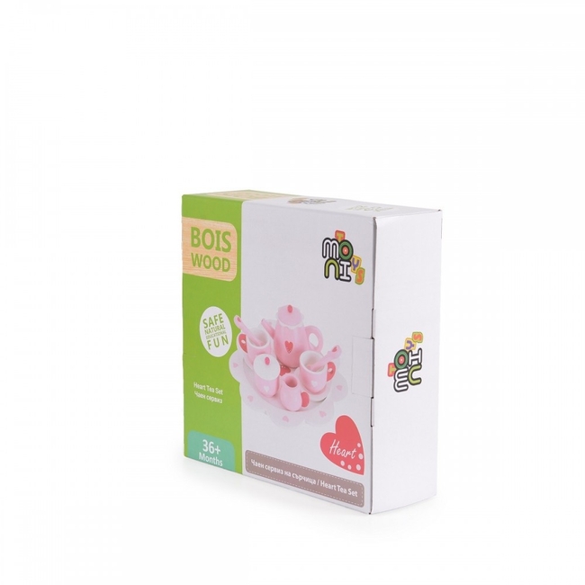 Moni Toys Heart Tea Ξύλινο Παιχνίδι Σετ Τσαγιού 12 τμχ 005