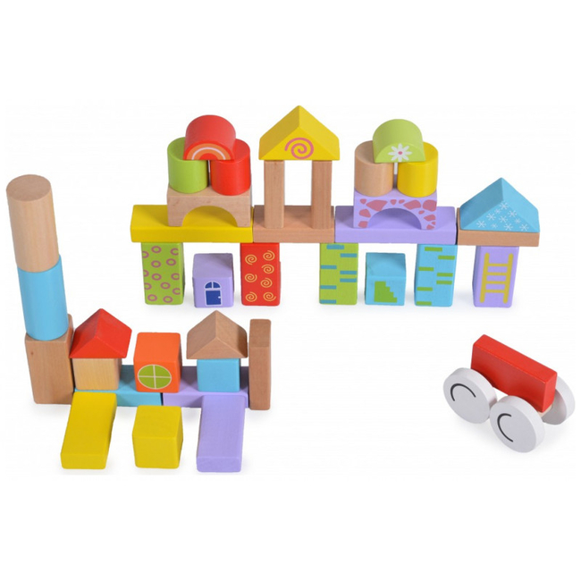 Moni Toys 2112 Ξύλινη Στράτα Περπατούρα με τουβλάκια 12+μ 3800146223052