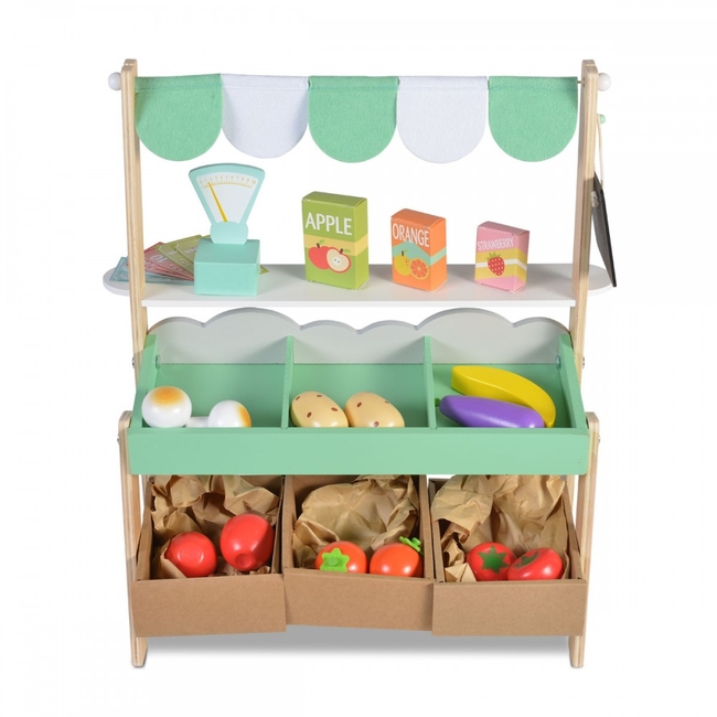 Moni Toys Wooden Grocery Counter with Products 4425