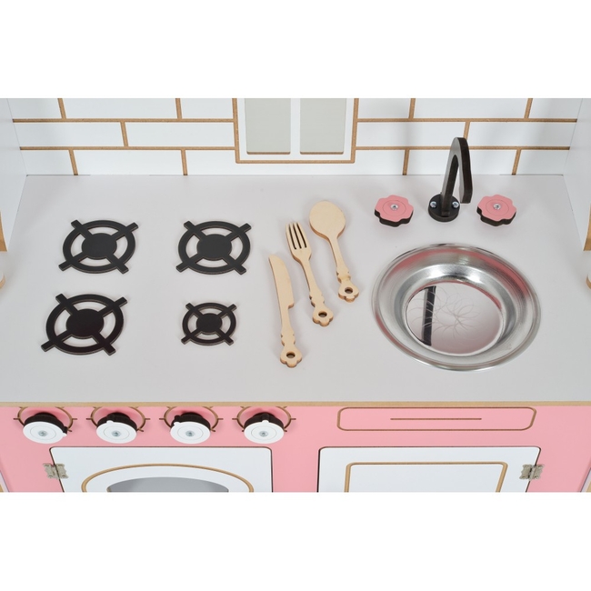 Moni Toys Rosey's Wooden Children's Kitchen with Accessories 70x33x105cm CG39