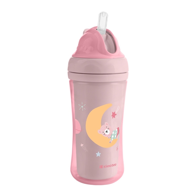 Kikka Boo Κύπελλο PP με καλαμάκι σιλικόνης 220ml Moony me Pink 31302030079