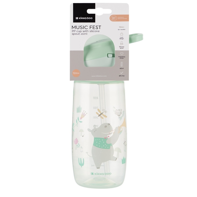 Kikka Boo Κύπελλο PP με στόμιο σιλικόνης 450ml Music Fest Mint 31302030067