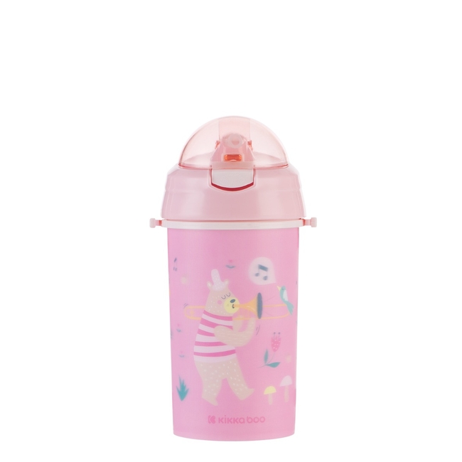 Kikka Boo PP cup with silicone straw and strap 450ml Music Fest Pink 31302030081