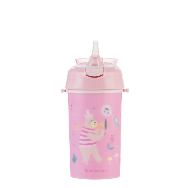Kikka Boo PP cup with silicone straw and strap 450ml Music Fest Pink 31302030081