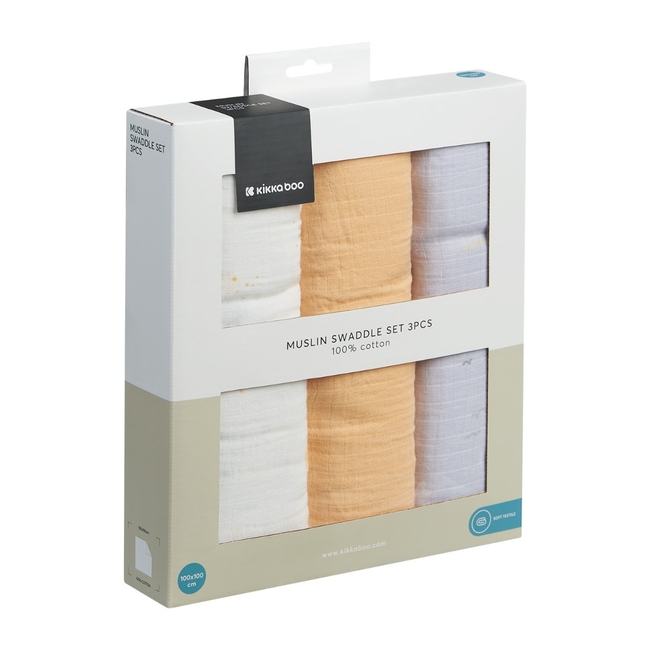 Kikka Boo Muslin swaddle set 3 pcs 100x100 cm Seally Me 31103010100