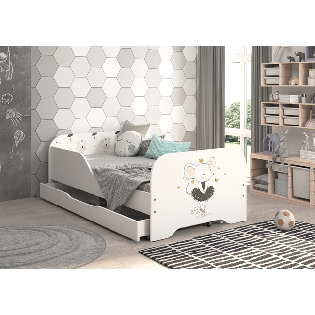 Παιδικό Κρεβάτι Miki 160 x 80 cm με Συρτάρι + Δώρο Στρώμα - Mice
