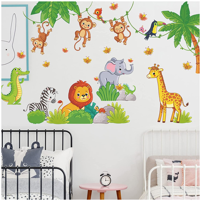 OEM Wallstickers For Baby Room Tropical Animals X001MBOUQJ