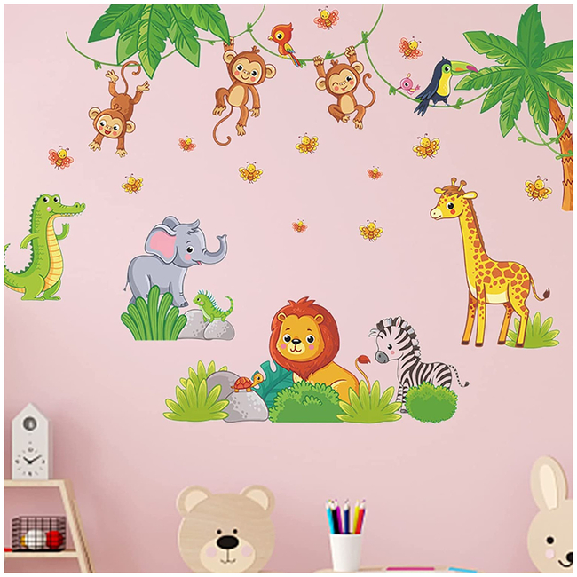 ΟΕΜ Αυτοκόλλητα Τοίχου Για Παιδικό Δωμάτιο Tropical Animals X001MBOUQJ
