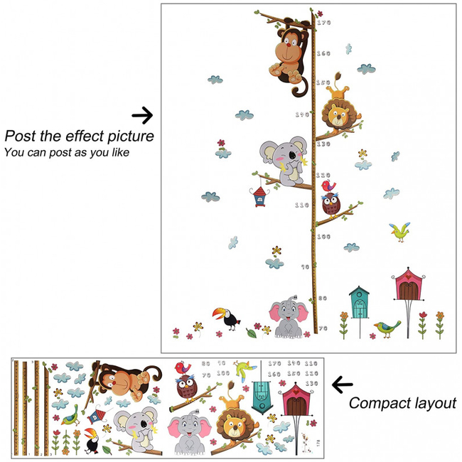 OEM Wall Stickers with Height 70cm - 170cm For Kids Room Animals