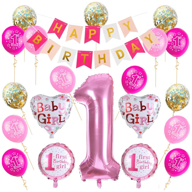 ΟΕΜ Διακοσμητικά γενεθλίων για κορίτσια 22 TMX, Διακόσμηση πάρτι γενεθλίων για παιδιά 1st Birthday Κορίτσι