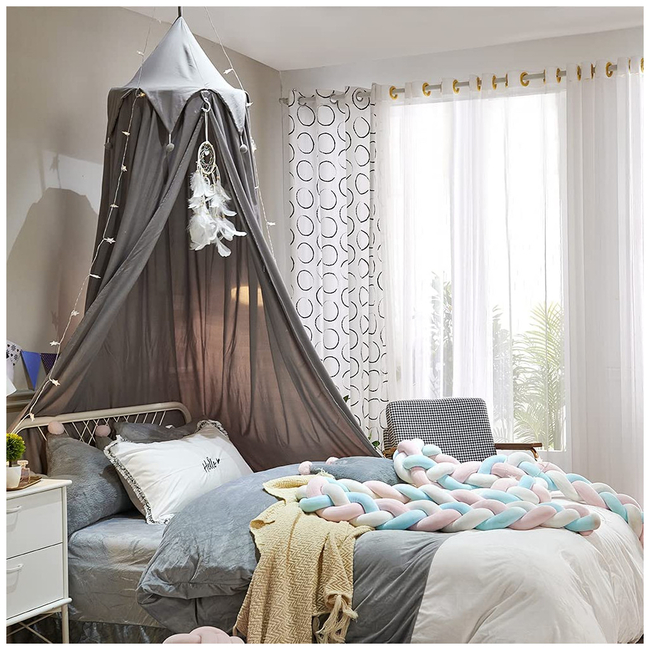 OEM Large Prince Fabric Mosquito Net For Kids Room Gray X001FLS8YB