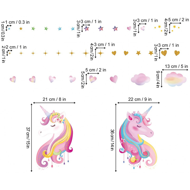 ΟΕΜ Unicorn Wallstickers For Baby Room Stars X001GQFSLV