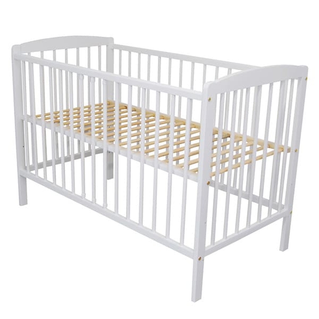 Oliver Wooden Crib Baby Bed 3 Levels 120x60 cm White 5203400000013