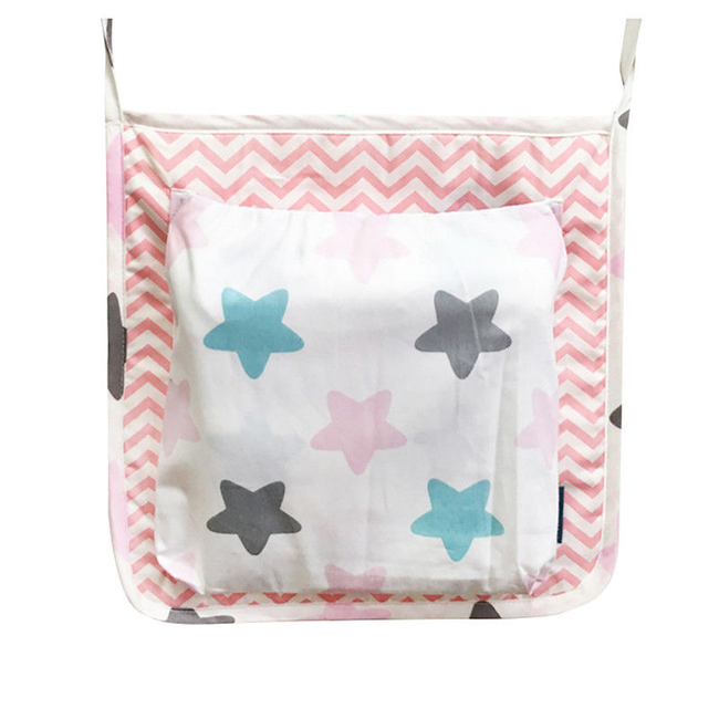 Universal Organizer - For Prams Buggies & Strollers -- One size fits Most -- Colour: Pink Stars