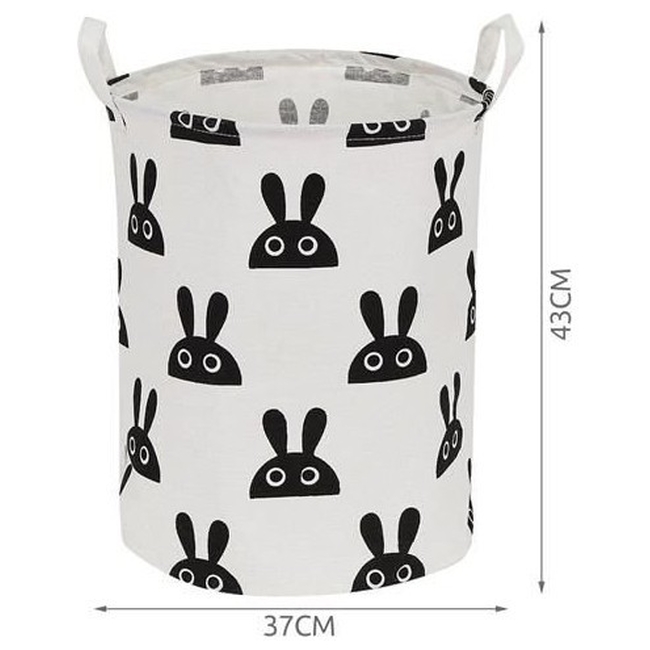 Cotton Laundry Bag Toy Storage Basket Iso Trade - Bunnies