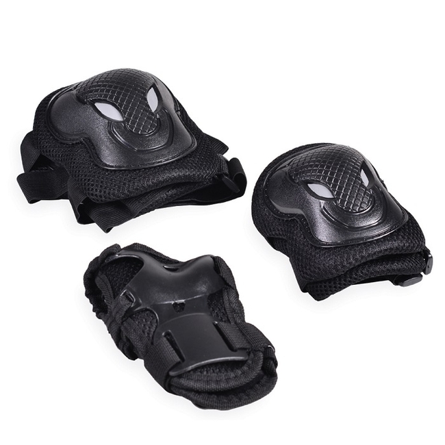 Byox GX-P168-5 Bike Protection Kit with Wristbands Eyelets and Knee Pads - Black (Large)