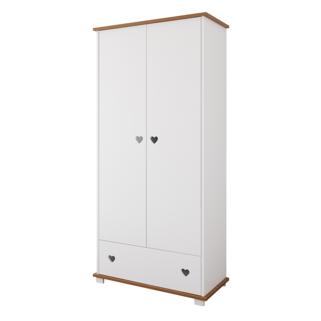 Serca two-door wardrobe with drawer 83x46x183cm White olcha