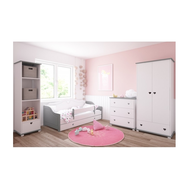 Δίθυρη ντουλάπα με συρτάρι Serca 83x46x183 cm White Pink