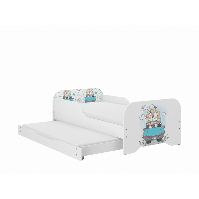 Miki 2 in 1 Children's Bed with Drawer & 2nd sleeping position 160 x 80 cm - Lion King