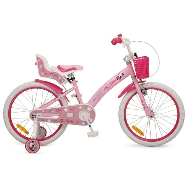 Παιδικό Ποδήλατο 20" Byox Puppy Καλαθάκι 2η Θέση Κουδουνάκι Βοηθητικές - 8 έως 12 ετών - ροζ