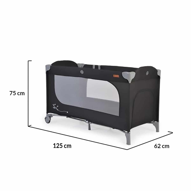 Cangaroo Skyglow 2 Επιπέδων Παρκοκρέβατο με Αξεσουάρ Black 3800146248970