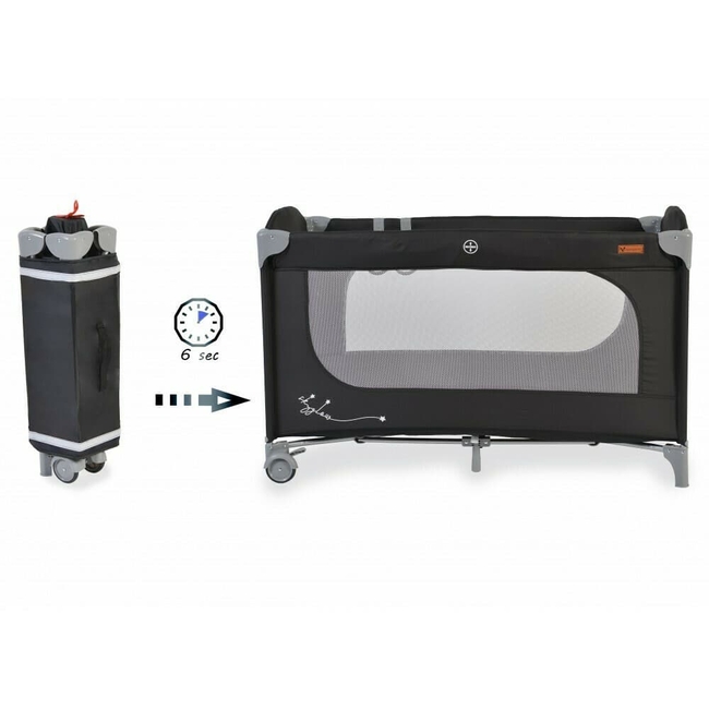 Cangaroo Skyglow 2 Επιπέδων Παρκοκρέβατο με Αξεσουάρ Black 3800146248970