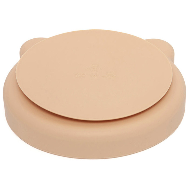 Petit Monkey Bear Children's Silicone Plate 16x17x3cm Honey Peach PTM-SP3