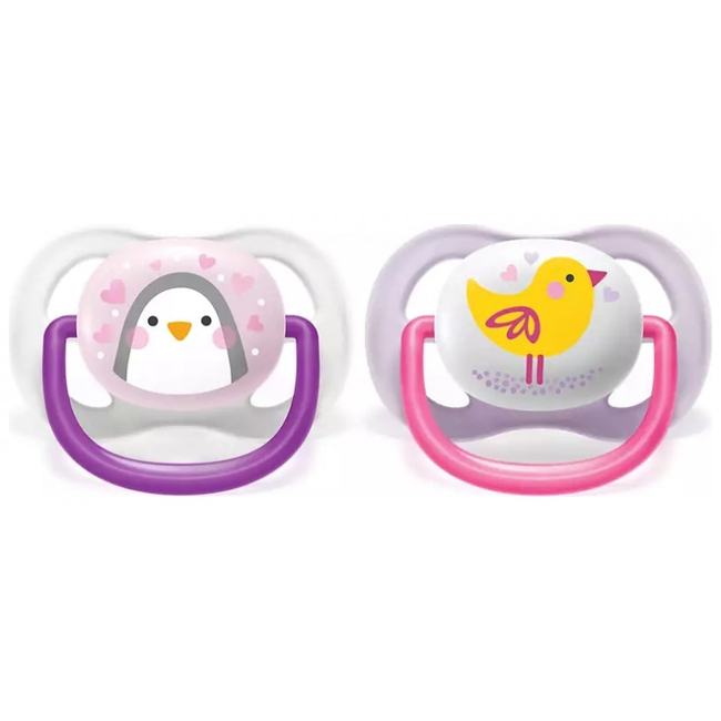 Philips Avent SCF085/13 Silicone Pacifiers 2 pcs Ultra Air 0-6 months Bird Penguin