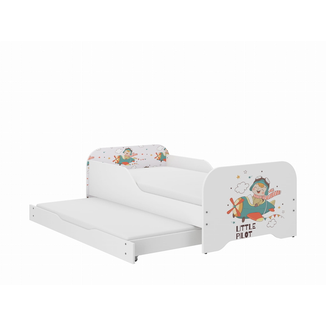 Παιδικό Κρεβάτι Miki 2 in 1 με Συρτάρι & 2η θέση ύπνου 160 x 80 cm + Δώρο 2 Στρώματα - Pilot