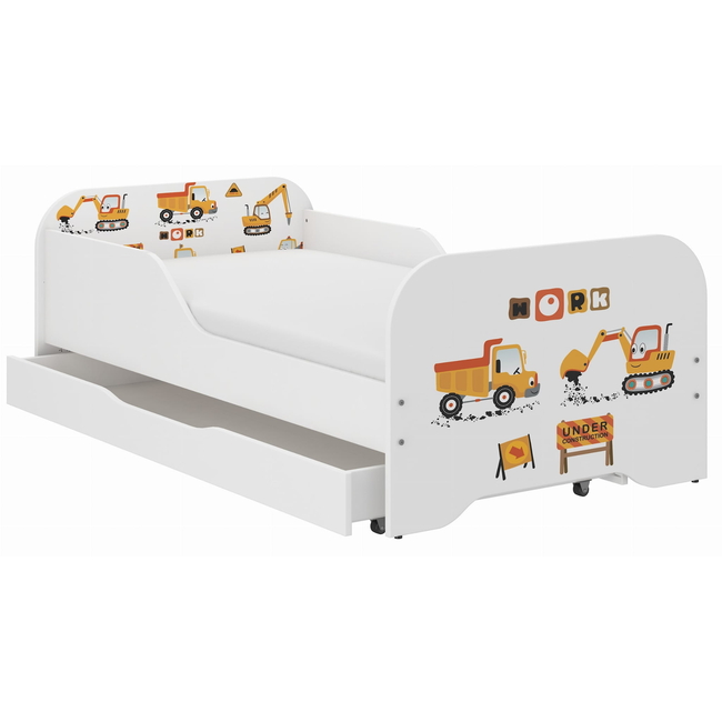 Παιδικό Κρεβάτι Miki 160 x 80 cm με Συρτάρι + Δώρο Στρώμα - Construction