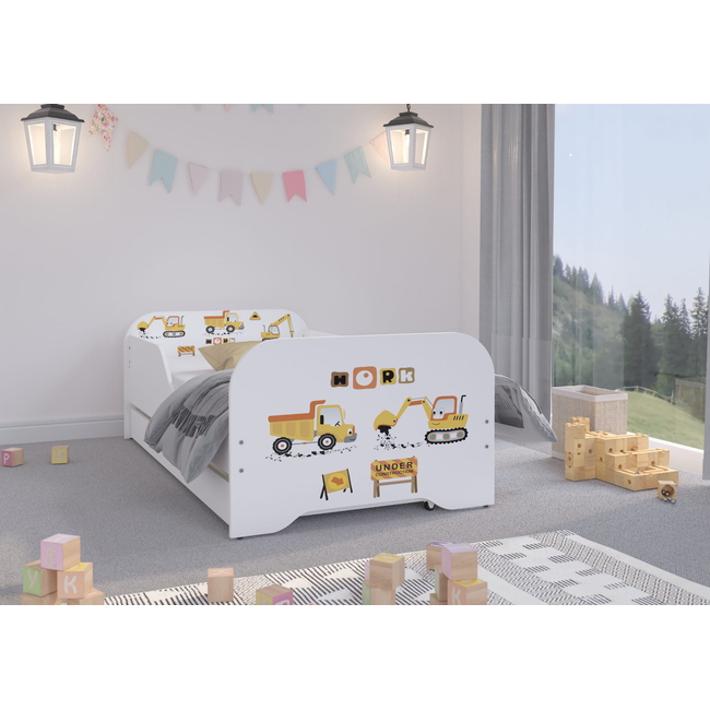 Παιδικό Κρεβάτι Miki 160 x 80 cm με Συρτάρι + Δώρο Στρώμα - Construction