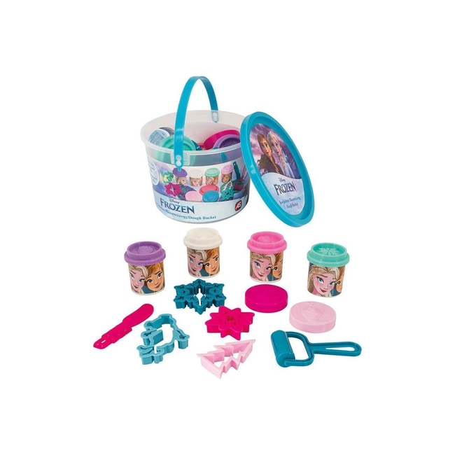 AS Plasticine Disney Frozen Bucket With 4 Jars And 8 Tools 200g 3+ Years