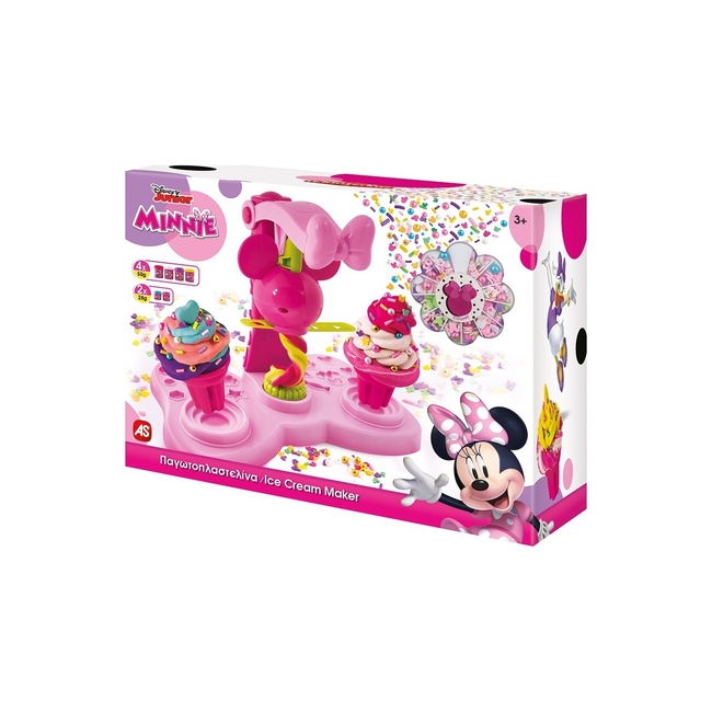 AS Plasticine Disney Minnie Ice Cream Plasticine With 4 Jars And Lids Molds 280g & Sprinkles