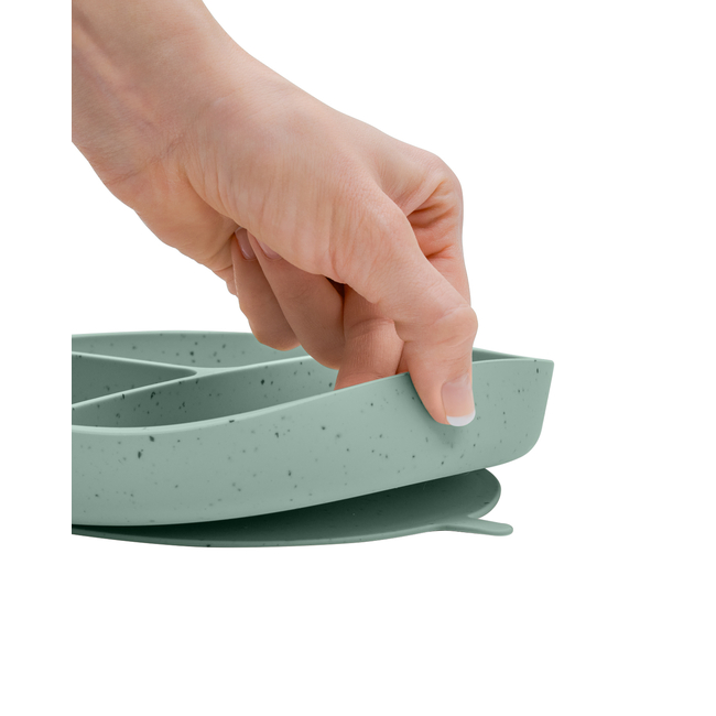 Kikka Boo Πιάτο Σιλικόνης με χωρίσματα και βάση με βεντούζα Platinum Silicone Sage 31302050032