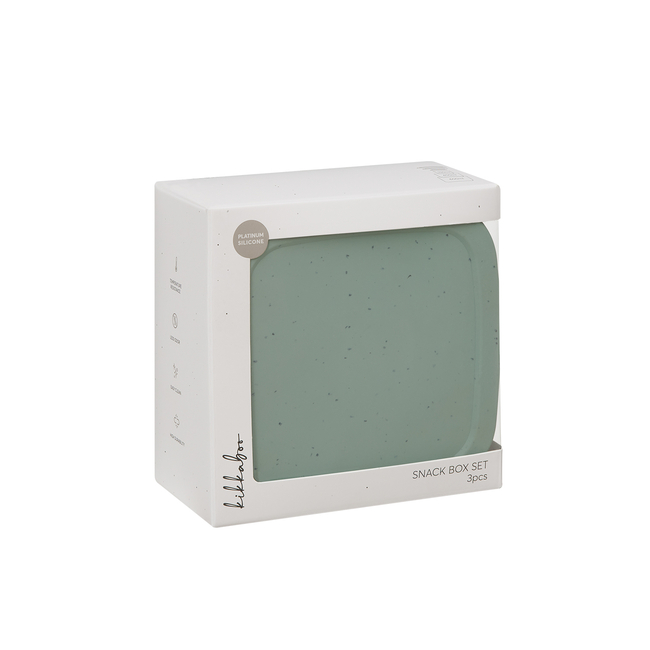 Kikka Boo Σετ κουτί σνακ 3 τεμ Platinum Silicone Sage 31302050009
