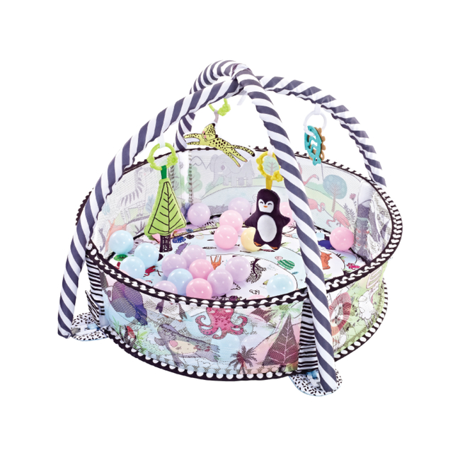 Kikka Boo Playmat Βρεφικό Γυμναστήριο με 30 μπάλες Animals World 31201010409