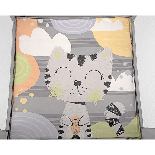 Kikka Boo Enjoy Foldable Square Playpen Grey Cat 31003030014