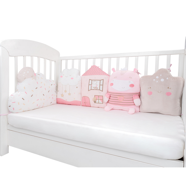 Kikka Boo Cot Bumper plush pillow set 5 pcs Hippo Dreams 31201010275