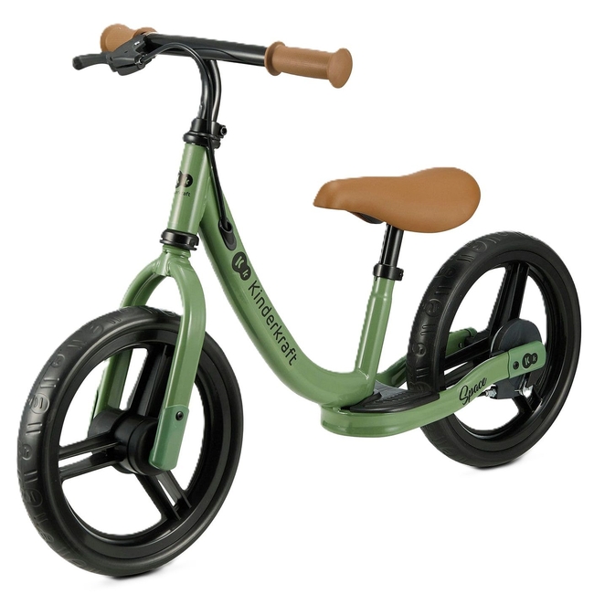 Kinderkraft Space Παιδικό Ποδήλατο Ισορροπίας με φρένο light green (Δωρο Μπρος Πισω Φωτα Led)