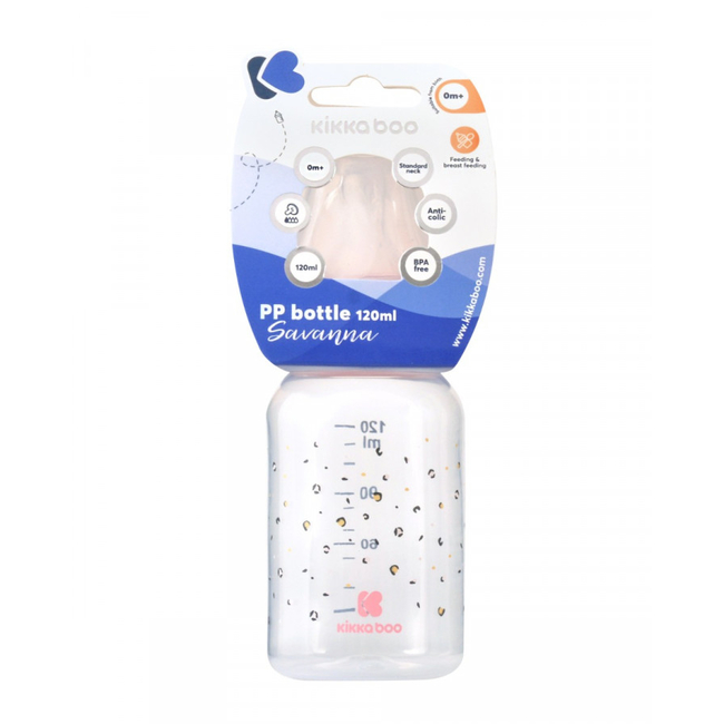 Kikka Boo Μπουκάλι τροφοδοσίας PP 120ml Savanna Pink (31302020123)