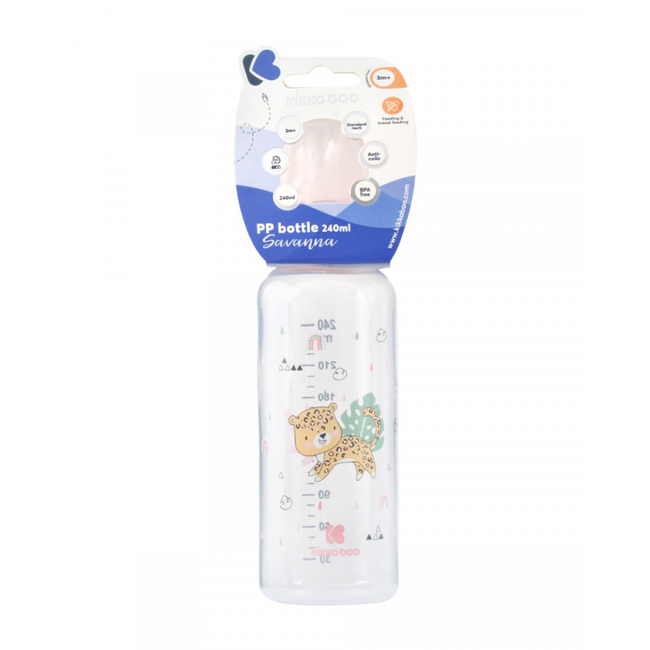 Kikka Boo PP feeding bottle 240ml Savanna Pink (31302020125)