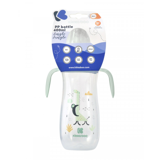 Kikka Boo PP feeding bottle 400ml Jingle Jungle Mint (31302020135)