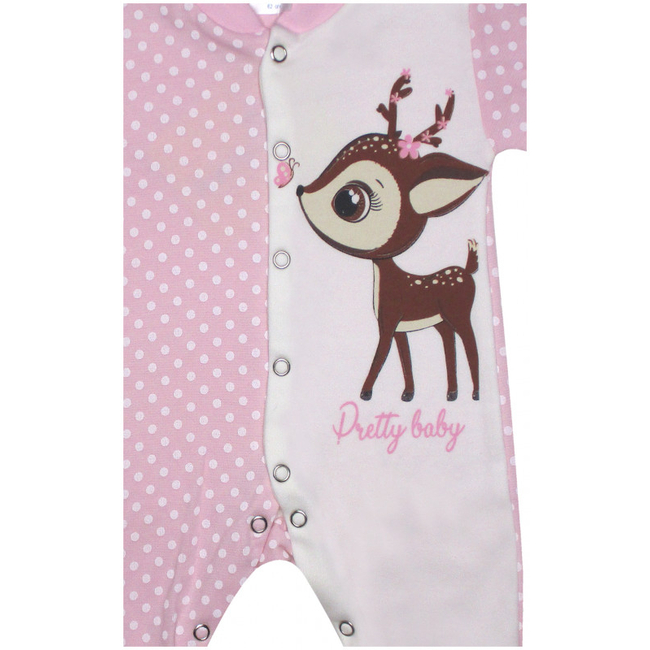 Pretty Baby Deer Winter Baby Bodysuit 100% Cotton 1-3 months Pink Ecru Marine 35895