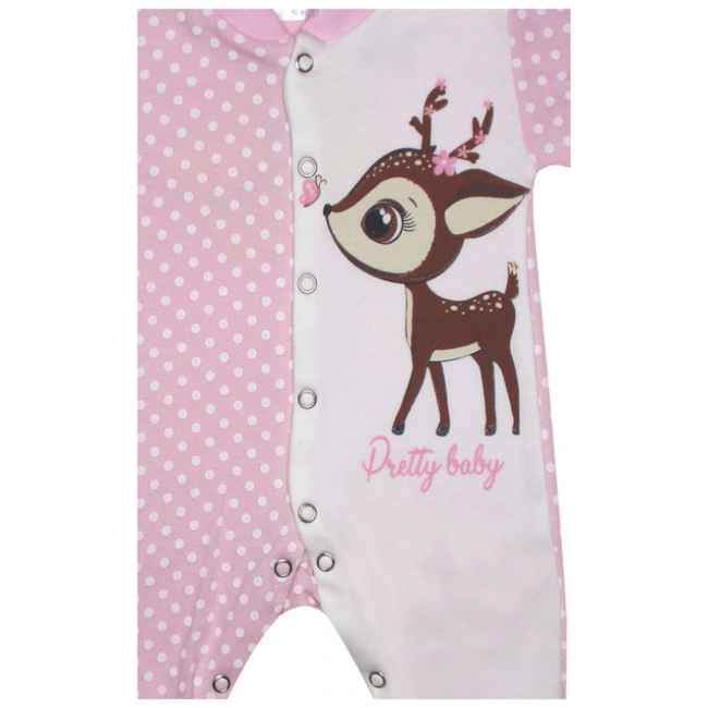 Pretty Baby Deer Winter Baby Bodysuit 100% Cotton 3-6 months Pink Ecru Marine 35895