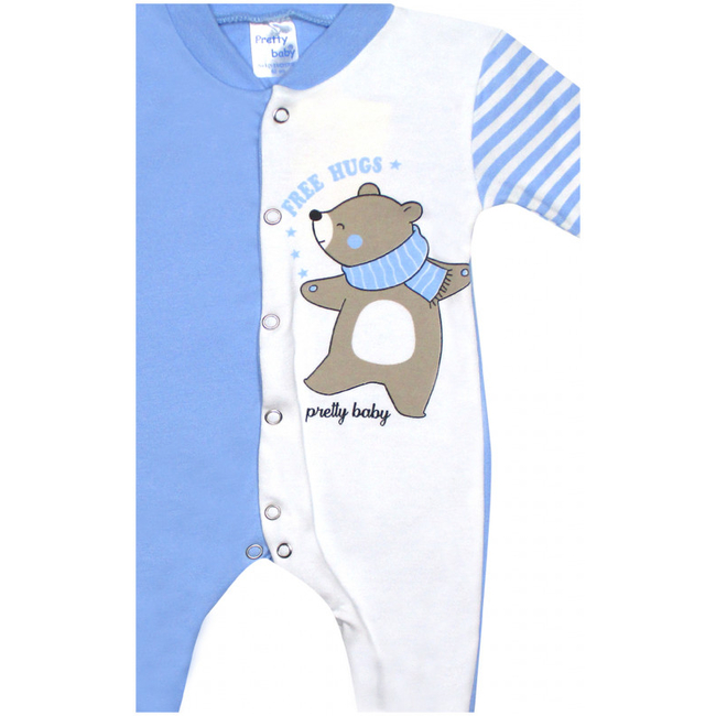 Pretty Baby Free Hugs Winter Baby Bodysuit 100% Cotton 6-9 months Ecru Blue 35894