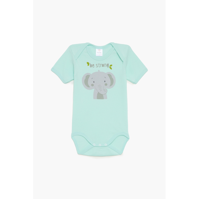 Pretty Baby Elephant Set of 6 Baby Cotton Bodysuits Short Sleeve Multicolor